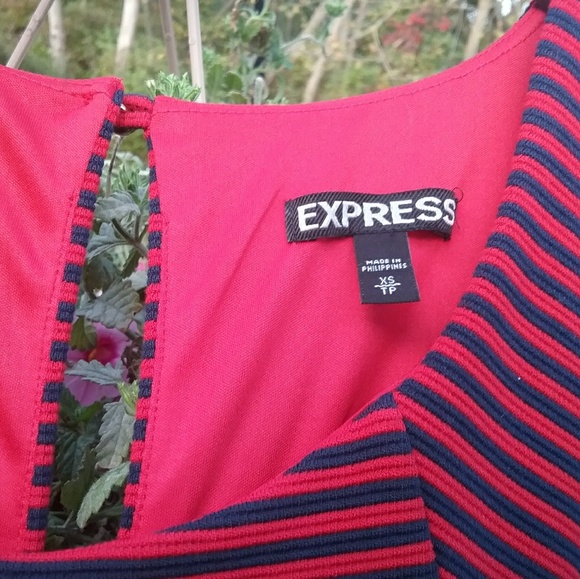 Express Striped Sleeveless Skater Dress - Picture 5 of 8